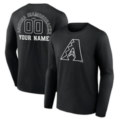 MLB Arizona Diamondbacks Monochrome Personalized Name & Number Long Sleeve T-Shirt