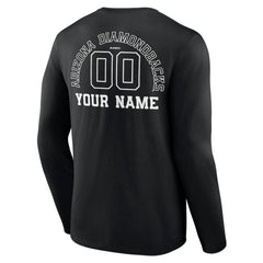MLB Arizona Diamondbacks Monochrome Personalized Name & Number Long Sleeve T-Shirt
