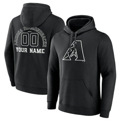 MLB Arizona Diamondbacks Monochrome Personalized Name & Number Pullover Hoodie