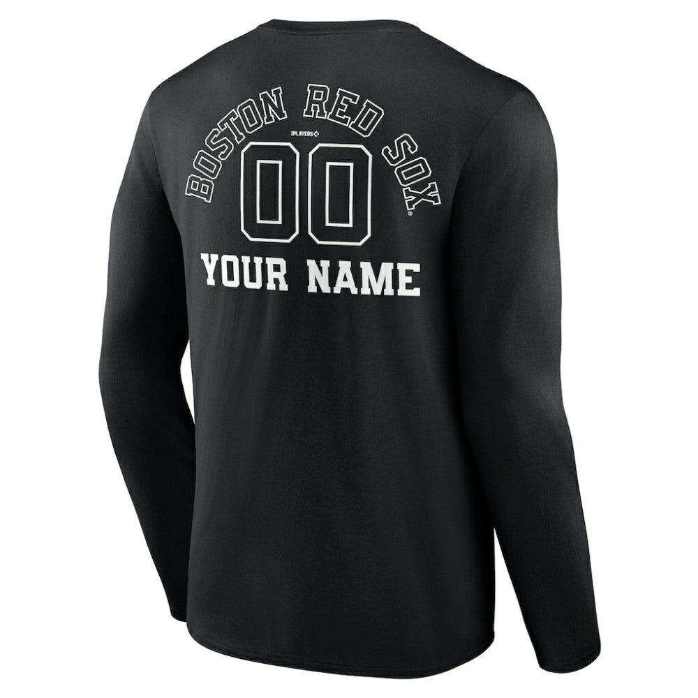 MLB Boston Red Sox Monochrome Personalized Name & Number Long Sleeve T-Shirt