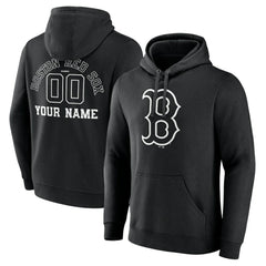 MLB Boston Red Sox Monochrome Personalized Name & Number Pullover Hoodie
