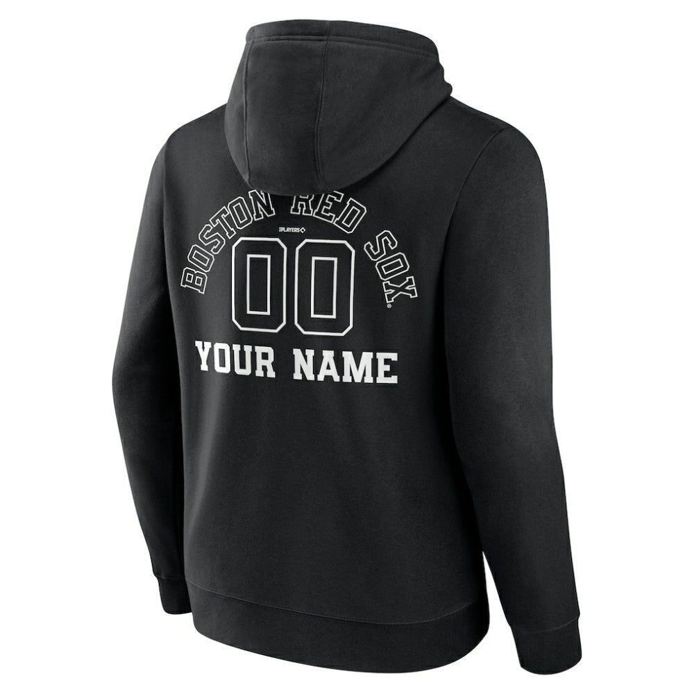MLB Boston Red Sox Monochrome Personalized Name & Number Pullover Hoodie