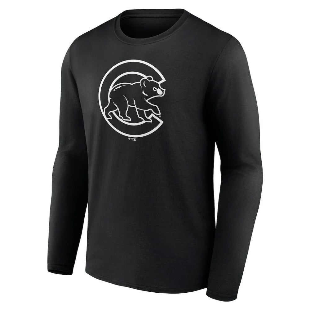 MLB Chicago Cubs Monochrome Personalized Name & Number Long Sleeve T-Shirt