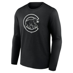 MLB Chicago Cubs Monochrome Personalized Name & Number Long Sleeve T-Shirt