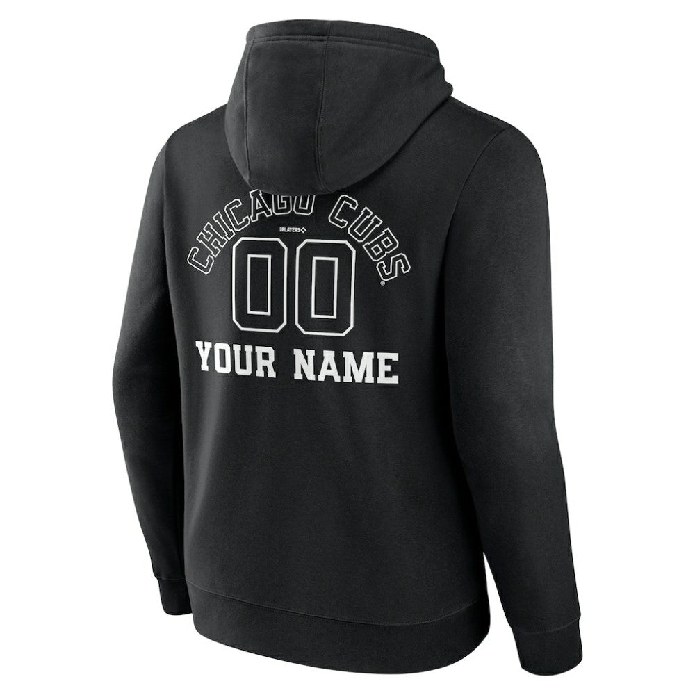 MLB Chicago Cubs Monochrome Personalized Name & Number Pullover Hoodie