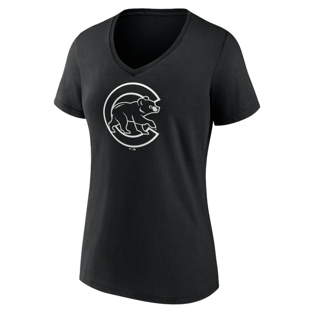 MLB Chicago Cubs Women's Monochrome Personalized Name & Number V-Neck T-Shirt