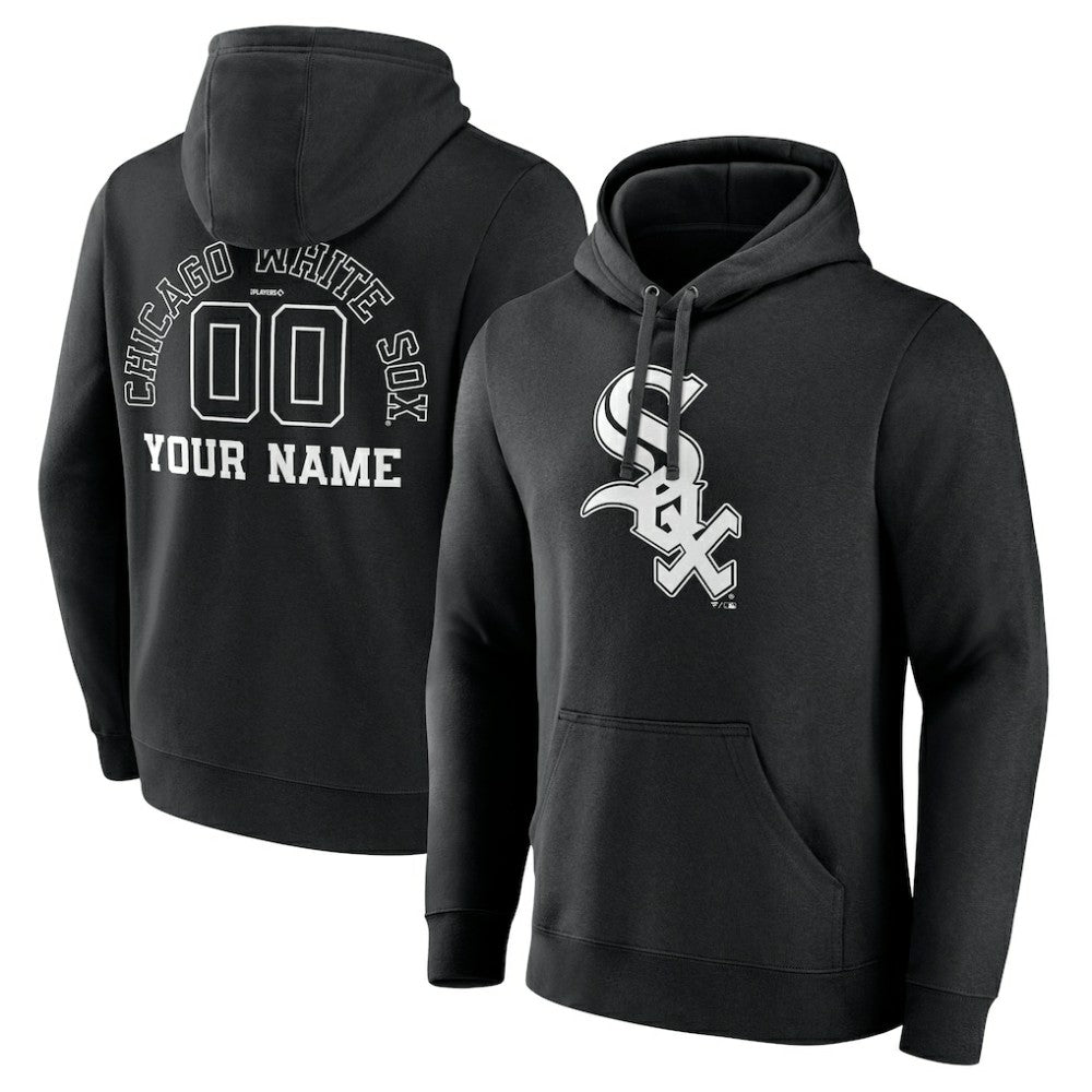 MLB Chicago White Sox Monochrome Personalized Name & Number Pullover Hoodie