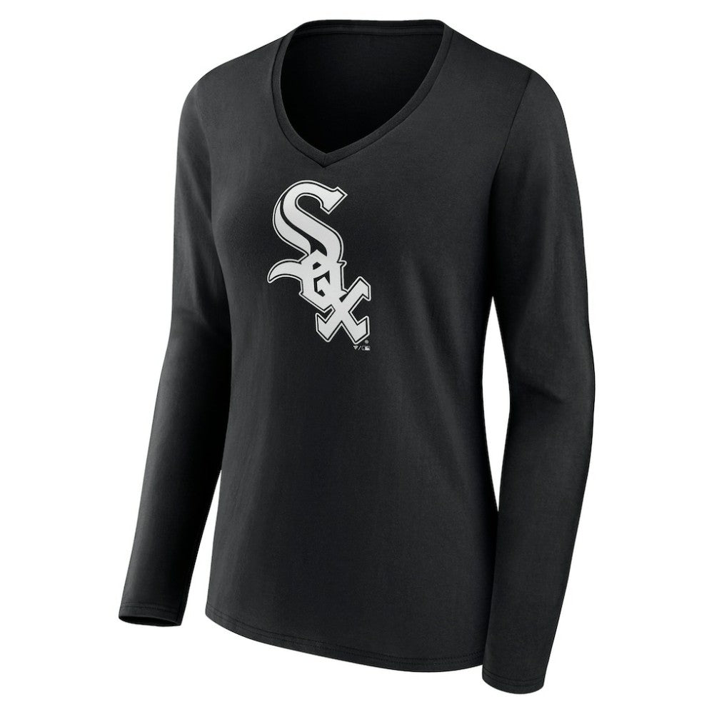 MLB Chicago White Sox Women's Monochrome Personalized Name & Number Long Sleeve V-Neck T-Shirt