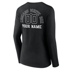 MLB Chicago White Sox Women's Monochrome Personalized Name & Number Long Sleeve V-Neck T-Shirt