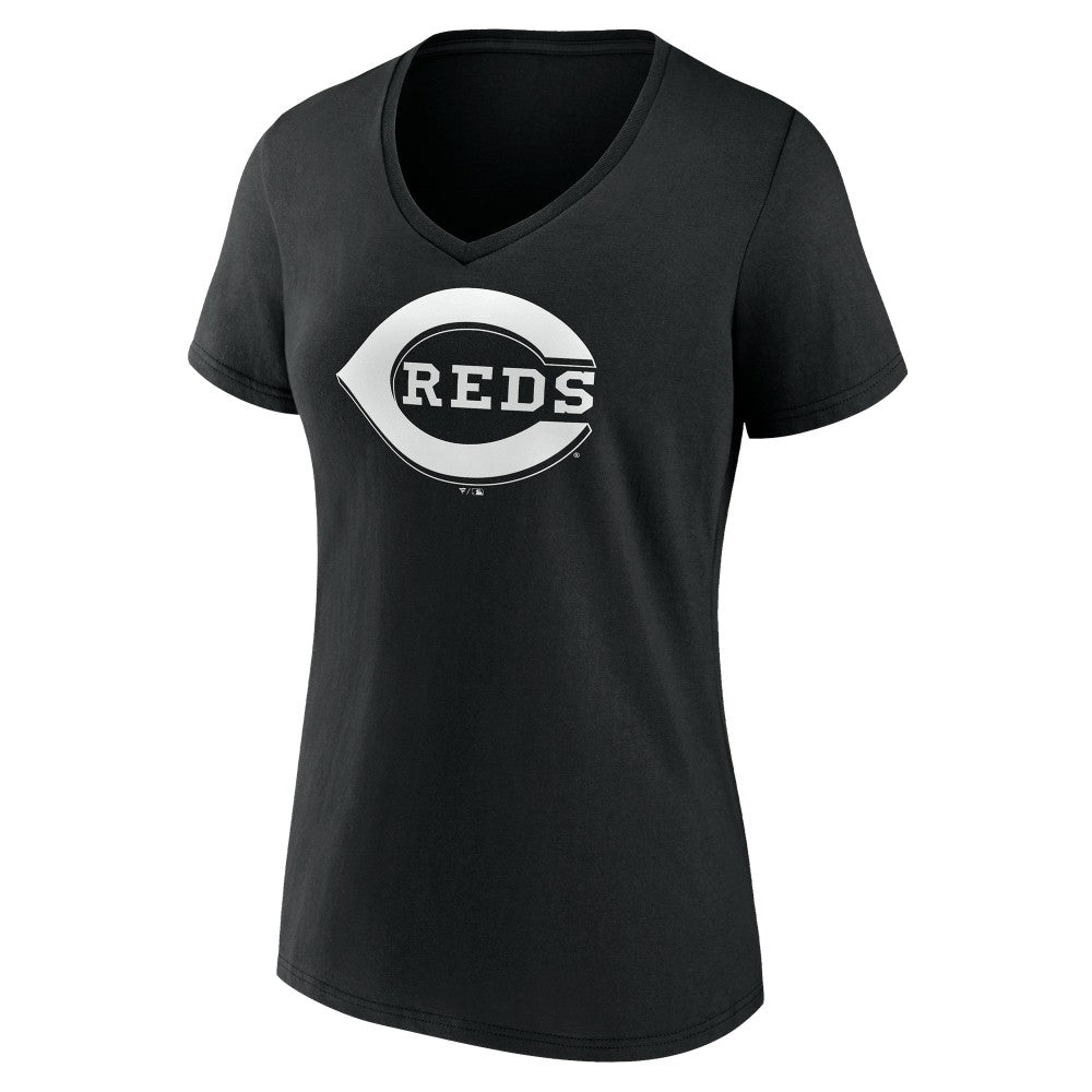 MLB Cincinnati Reds Women's Monochrome Personalized Name & Number V-Neck T-Shirt