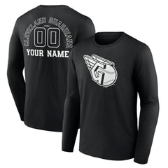 MLB Cleveland Guardians Monochrome Personalized Name & Number Long Sleeve T-Shirt