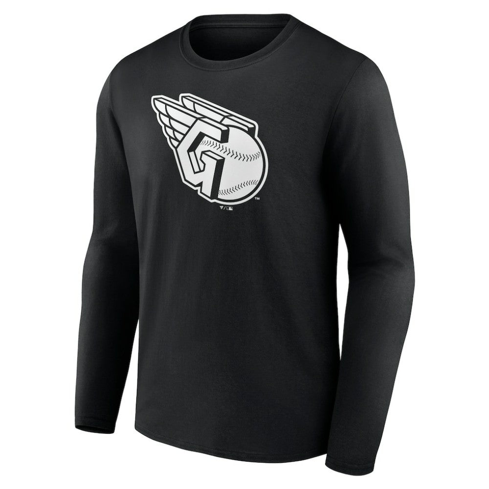 MLB Cleveland Guardians Monochrome Personalized Name & Number Long Sleeve T-Shirt
