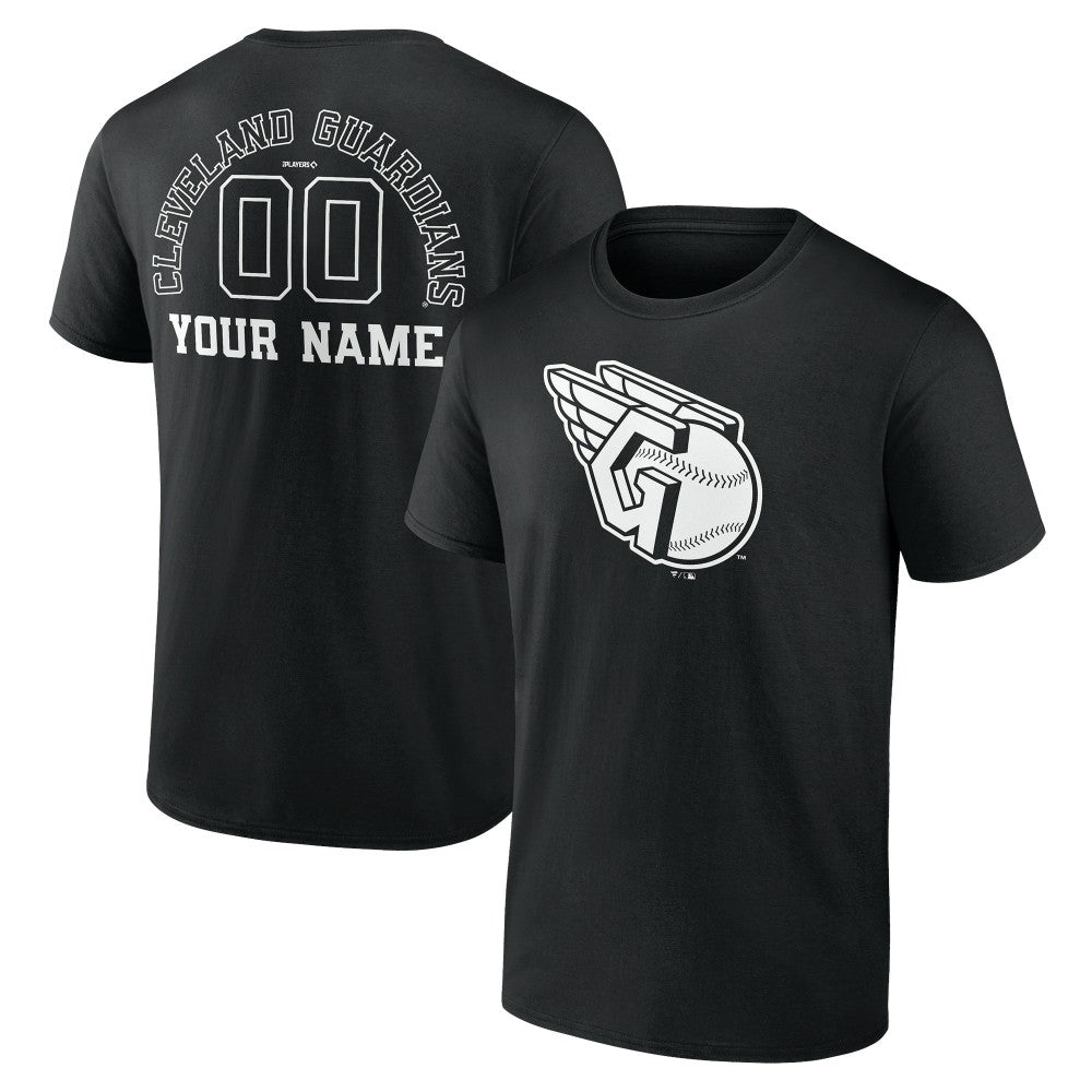 MLB Cleveland Guardians Monochrome Personalized Name & Number T-Shirt