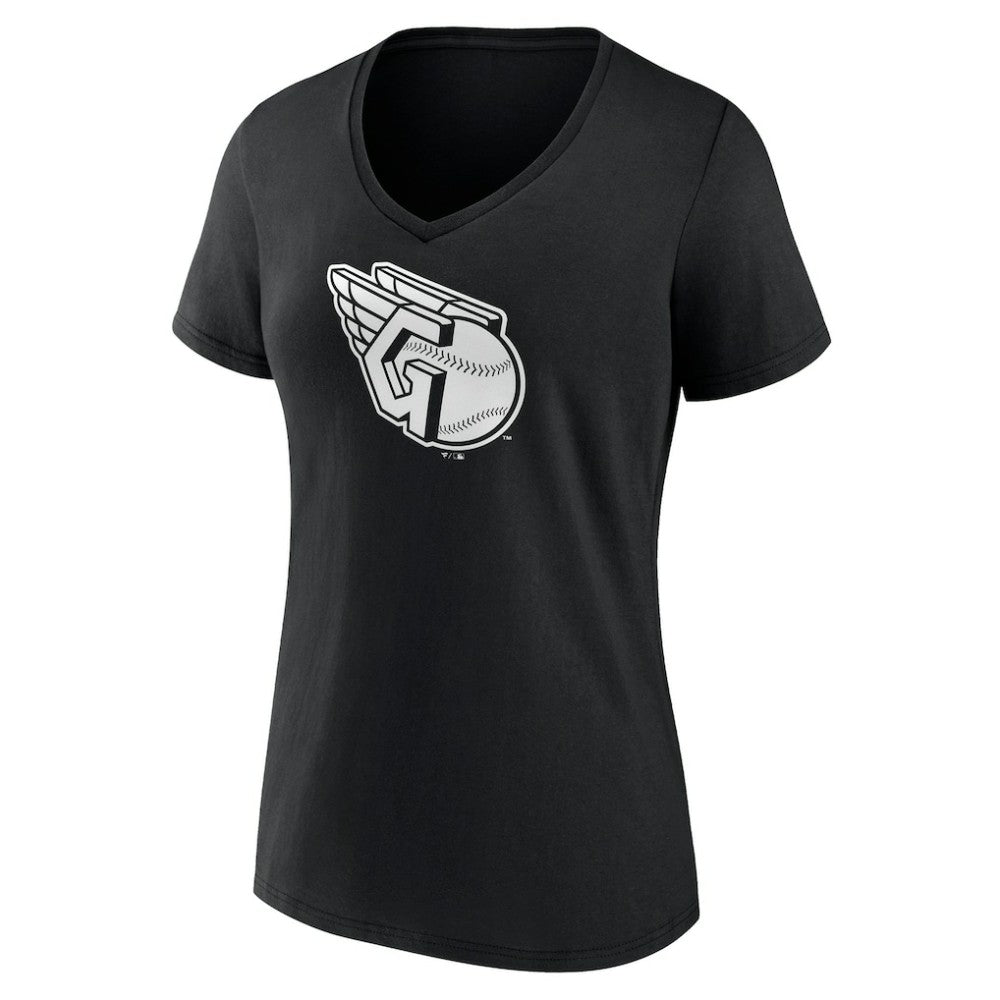 MLB Cleveland Guardians Women's Monochrome Personalized Name & Number V-Neck T-Shirt