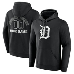 MLB Detroit Tigers Monochrome Personalized Name & Number Pullover Hoodie