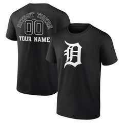 MLB Detroit Tigers Monochrome Personalized Name & Number T-Shirt