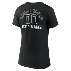 MLB Detroit Tigers Women's Monochrome Personalized Name & Number V-Neck T-Shirt