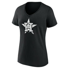 MLB Houston Astros Women's Monochrome Personalized Name & Number V-Neck T-Shirt
