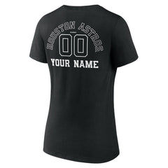 MLB Houston Astros Women's Monochrome Personalized Name & Number V-Neck T-Shirt