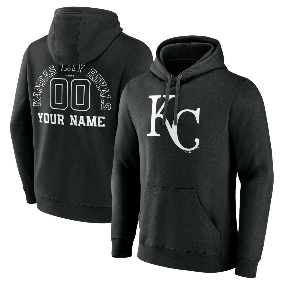 MLB Kansas City Royals Monochrome Personalized Name & Number Pullover Hoodie