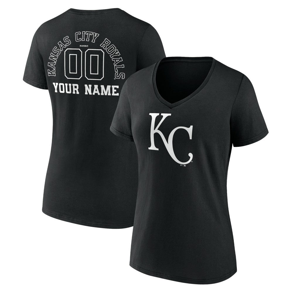 MLB Kansas City Royals Women's Monochrome Personalized Name & Number V-Neck T-Shirt