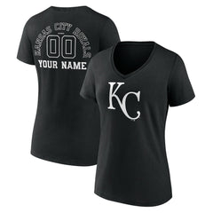 MLB Kansas City Royals Women's Monochrome Personalized Name & Number V-Neck T-Shirt