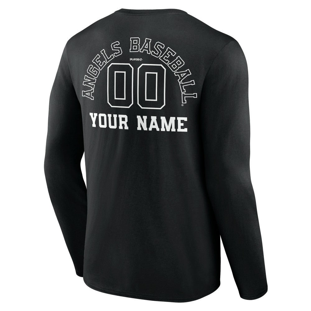 MLB Los Angeles Angels Monochrome Personalized Name & Number Long Sleeve T-Shirt