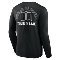 MLB Los Angeles Angels Monochrome Personalized Name & Number Long Sleeve T-Shirt