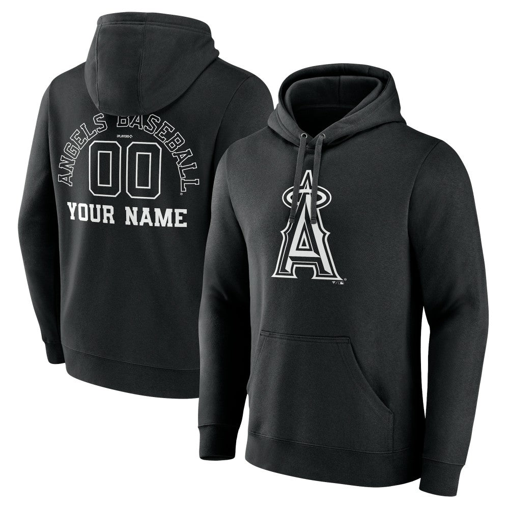 MLB Los Angeles Angels Monochrome Personalized Name & Number Pullover Hoodie