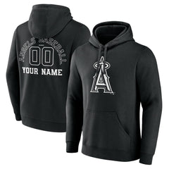 MLB Los Angeles Angels Monochrome Personalized Name & Number Pullover Hoodie