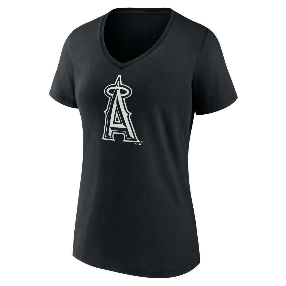 MLB Los Angeles Angels Women's Monochrome Personalized Name & Number V-Neck T-Shirt