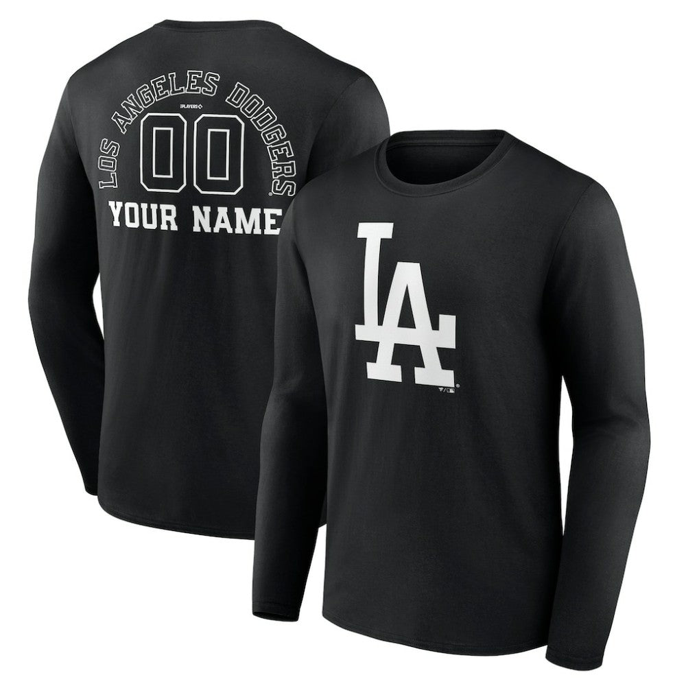 MLB Los Angeles Dodgers Monochrome Personalized Name & Number Long Sleeve T-Shirt