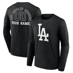 MLB Los Angeles Dodgers Monochrome Personalized Name & Number Long Sleeve T-Shirt