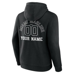 MLB Miami Marlins Monochrome Personalized Name & Number Pullover Hoodie