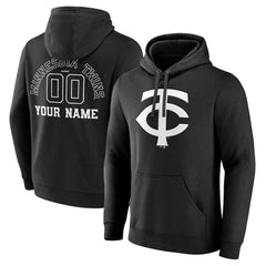 MLB Minnesota Twins Monochrome Personalized Name & Number Pullover Hoodie