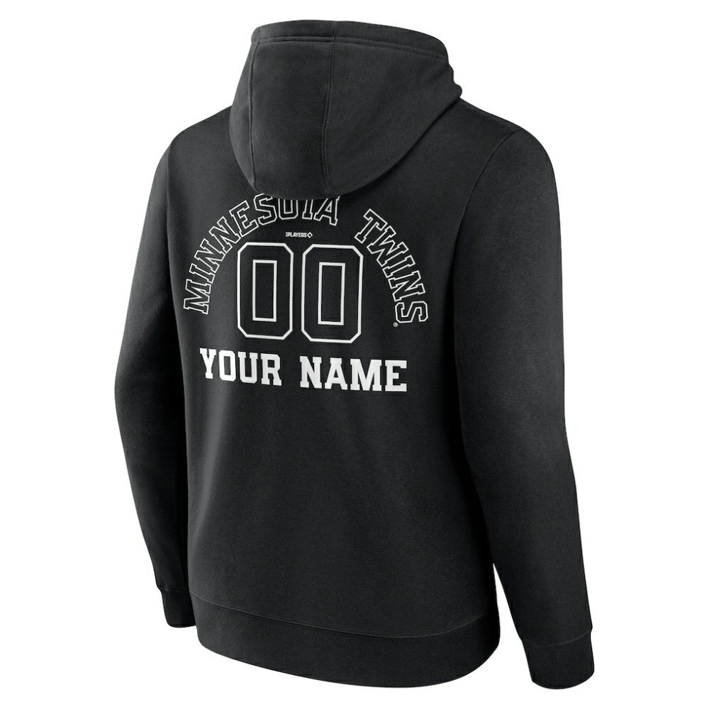MLB Minnesota Twins Monochrome Personalized Name & Number Pullover Hoodie