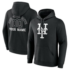 MLB New York Mets Monochrome Personalized Name & Number Pullover Hoodie