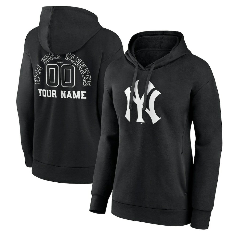 MLB New York Yankees Women's Monochrome Personalized Name & Number Pullover Hoodie