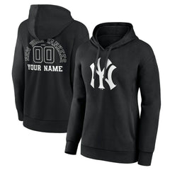 MLB New York Yankees Women's Monochrome Personalized Name & Number Pullover Hoodie