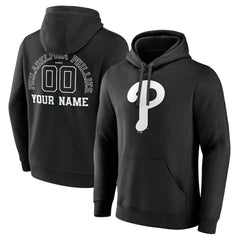 MLB Philadelphia Phillies Monochrome Personalized Name & Number Pullover Hoodie