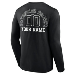 MLB Pittsburgh Pirates Monochrome Personalized Name & Number Long Sleeve T-Shirt