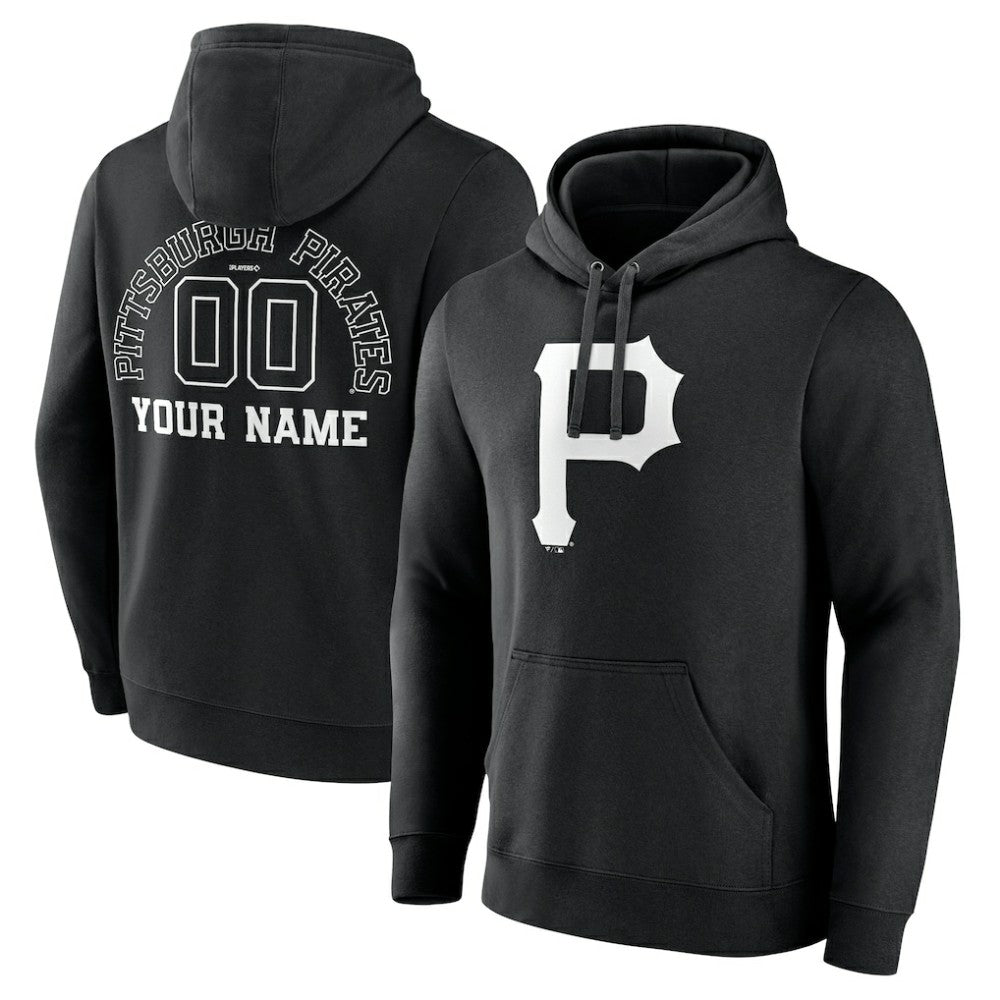 MLB Pittsburgh Pirates Monochrome Personalized Name & Number Pullover Hoodie