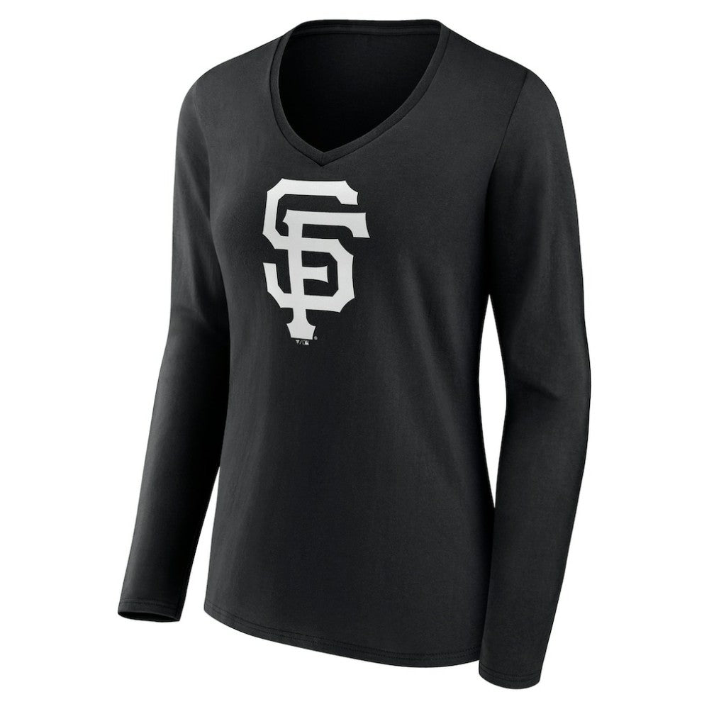 MLB San Francisco Giants Women's Monochrome Personalized Name & Number Long Sleeve V-Neck T-Shirt