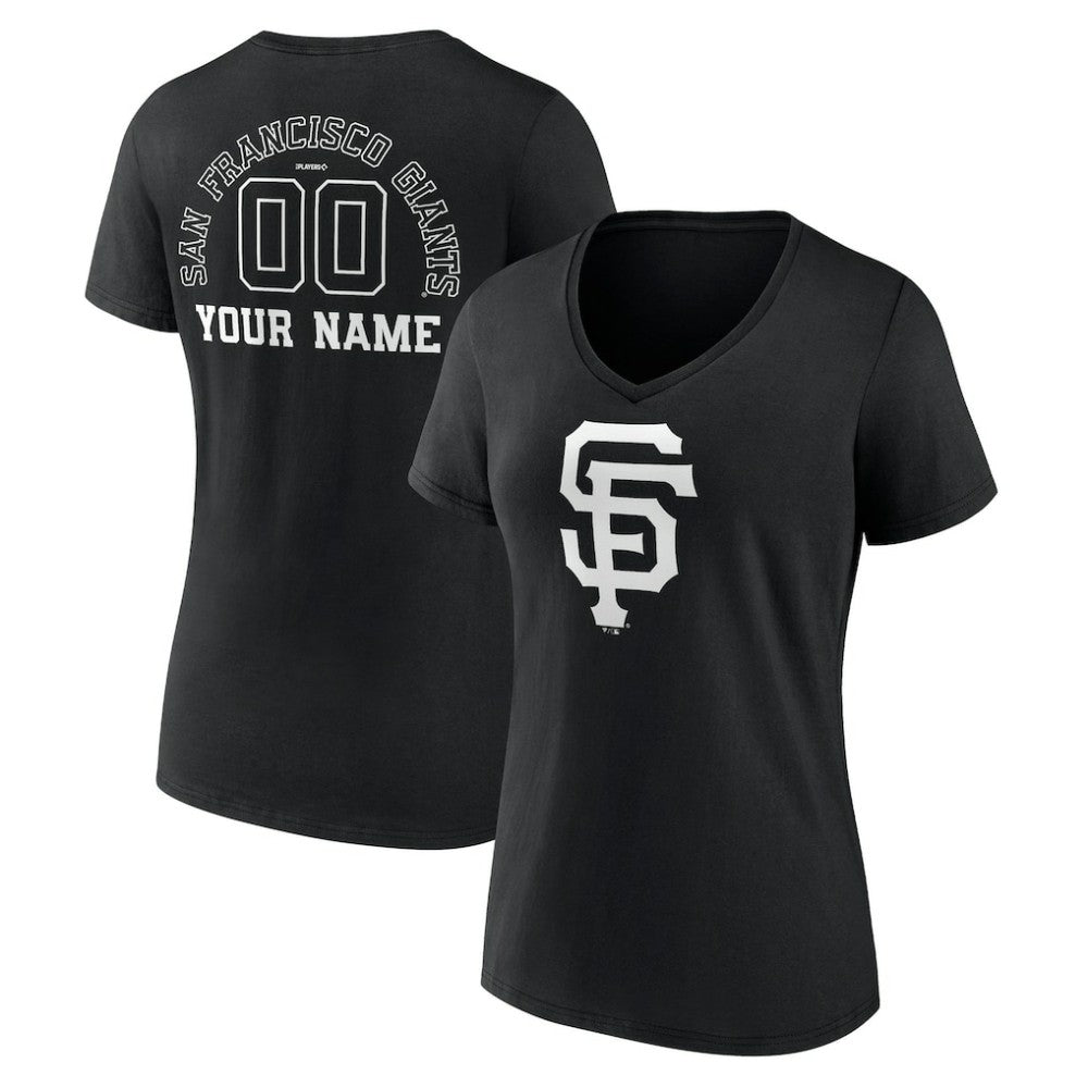 MLB San Francisco Giants Women's Monochrome Personalized Name & Number V-Neck T-Shirt