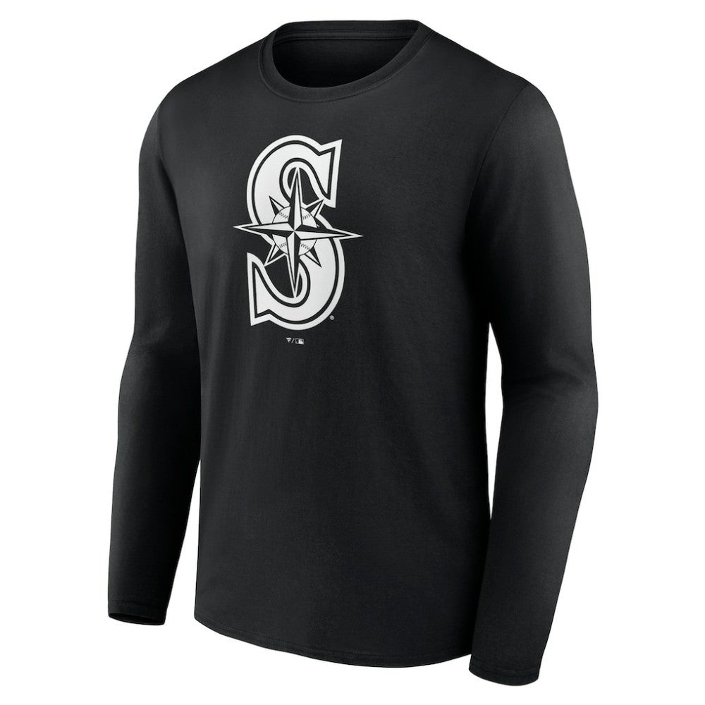 MLB Seattle Mariners Monochrome Personalized Name & Number Long Sleeve T-Shirt