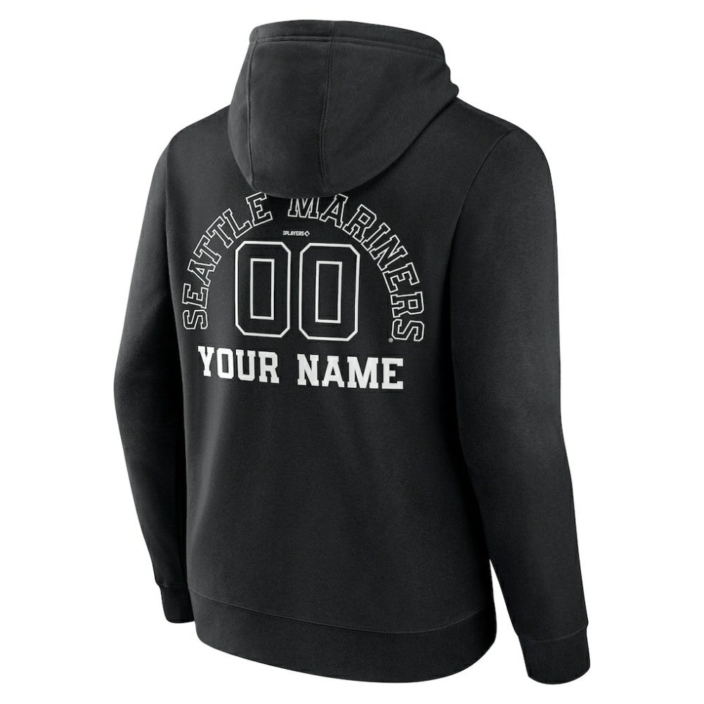 MLB Seattle Mariners Monochrome Personalized Name & Number Pullover Hoodie