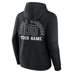 MLB Seattle Mariners Monochrome Personalized Name & Number Pullover Hoodie