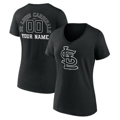 MLB St. Louis Cardinals Women's Monochrome Personalized Name & Number V-Neck T-Shirt