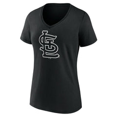 MLB St. Louis Cardinals Women's Monochrome Personalized Name & Number V-Neck T-Shirt