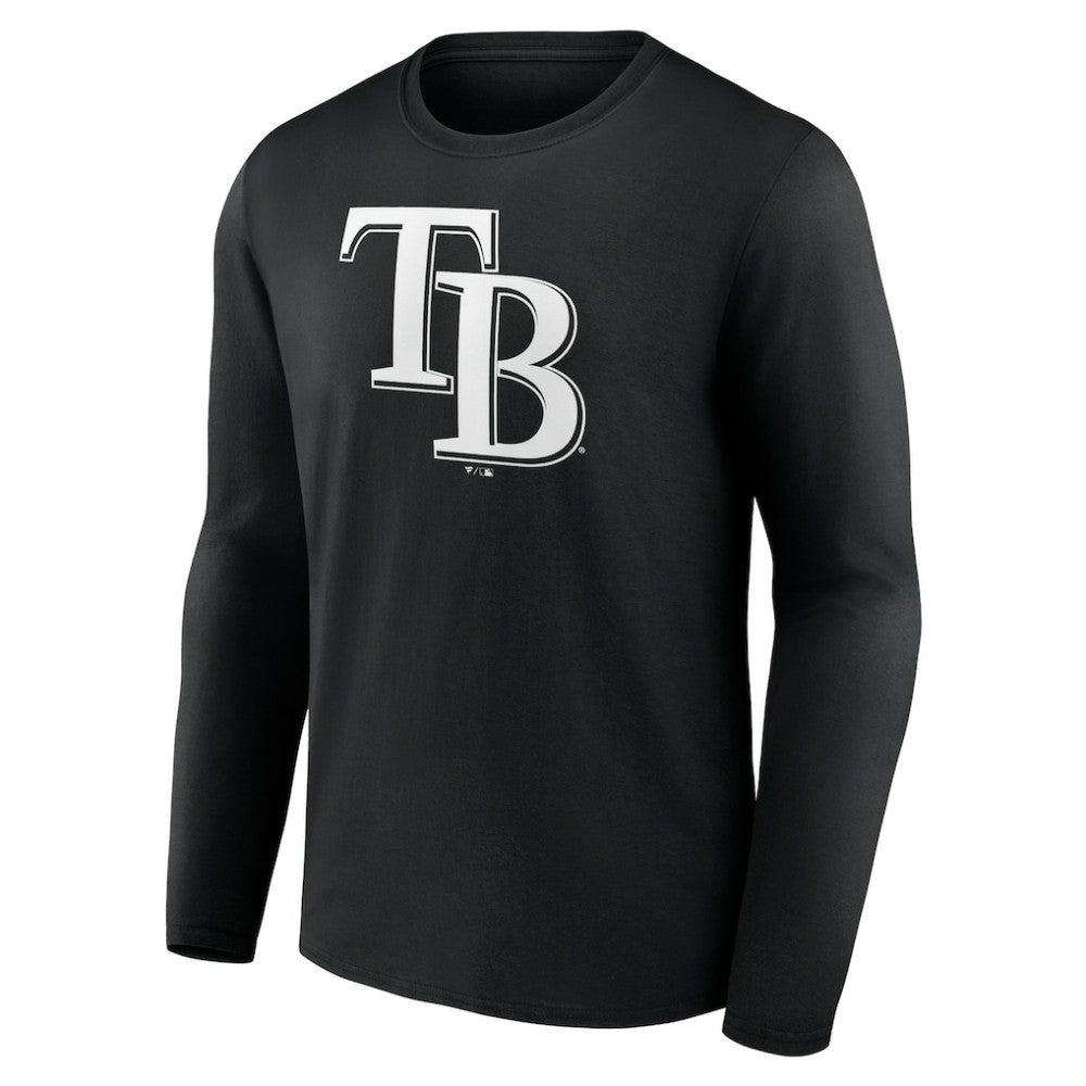MLB Tampa Bay Rays Monochrome Personalized Name & Number Long Sleeve T-Shirt